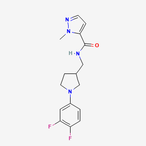 N-[[1-(3,4-difluorophenyl)pyrrolidin-3-yl]methyl]-2-methylpyrazole-3-carboxamide