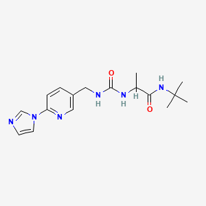 N-tert-butyl-2-[(6-imidazol-1-ylpyridin-3-yl)methylcarbamoylamino]propanamide