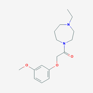 molecular formula C16H24N2O3 B7329505 1-(4-Ethyl-1,4-diazepan-1-yl)-2-(3-methoxyphenoxy)ethanone 