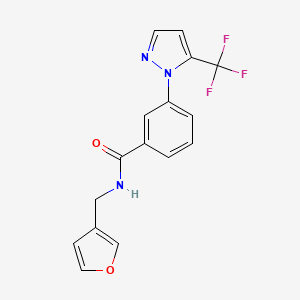 N-(furan-3-ylmethyl)-3-[5-(trifluoromethyl)pyrazol-1-yl]benzamide