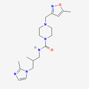 N-[2-methyl-3-(2-methylimidazol-1-yl)propyl]-4-[(5-methyl-1,2-oxazol-3-yl)methyl]piperazine-1-carboxamide