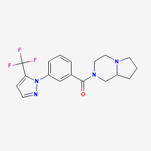 3,4,6,7,8,8a-hexahydro-1H-pyrrolo[1,2-a]pyrazin-2-yl-[3-[5-(trifluoromethyl)pyrazol-1-yl]phenyl]methanone