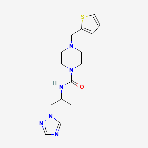 4-(thiophen-2-ylmethyl)-N-[1-(1,2,4-triazol-1-yl)propan-2-yl]piperazine-1-carboxamide