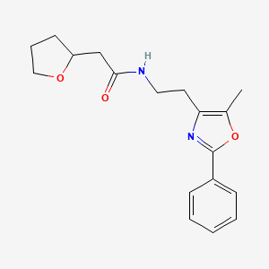 N-[2-(5-methyl-2-phenyl-1,3-oxazol-4-yl)ethyl]-2-(oxolan-2-yl)acetamide