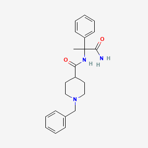 molecular formula C22H27N3O2 B7329692 N-(1-amino-1-oxo-2-phenylpropan-2-yl)-1-benzylpiperidine-4-carboxamide 