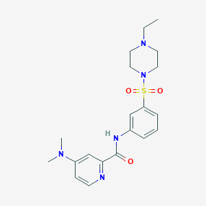 molecular formula C20H27N5O3S B7329695 4-(dimethylamino)-N-[3-(4-ethylpiperazin-1-yl)sulfonylphenyl]pyridine-2-carboxamide 