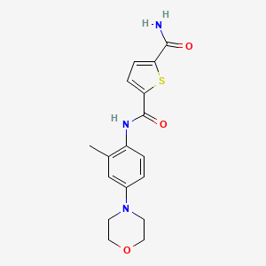 molecular formula C17H19N3O3S B7329705 2-N-(2-methyl-4-morpholin-4-ylphenyl)thiophene-2,5-dicarboxamide 