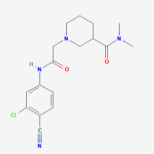 molecular formula C17H21ClN4O2 B7329714 1-[2-(3-chloro-4-cyanoanilino)-2-oxoethyl]-N,N-dimethylpiperidine-3-carboxamide 