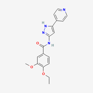 4-ethoxy-3-methoxy-N-(5-pyridin-4-yl-1H-pyrazol-3-yl)benzamide