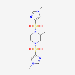 molecular formula C13H20N6O4S2 B7329726 2-Methyl-1,4-bis[(1-methylimidazol-4-yl)sulfonyl]piperazine 