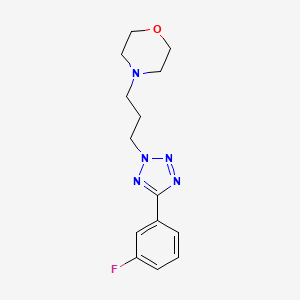 molecular formula C14H18FN5O B7329743 4-[3-[5-(3-Fluorophenyl)tetrazol-2-yl]propyl]morpholine 