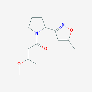 molecular formula C13H20N2O3 B7329777 3-Methoxy-1-[2-(5-methyl-1,2-oxazol-3-yl)pyrrolidin-1-yl]butan-1-one 