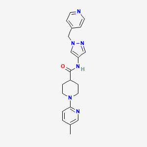 1-(5-methylpyridin-2-yl)-N-[1-(pyridin-4-ylmethyl)pyrazol-4-yl]piperidine-4-carboxamide