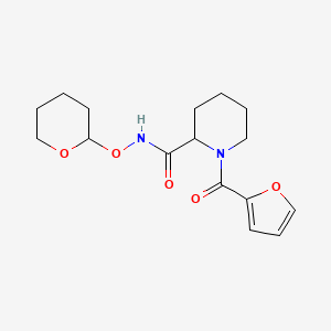 molecular formula C16H22N2O5 B7329819 1-(furan-2-carbonyl)-N-(oxan-2-yloxy)piperidine-2-carboxamide 