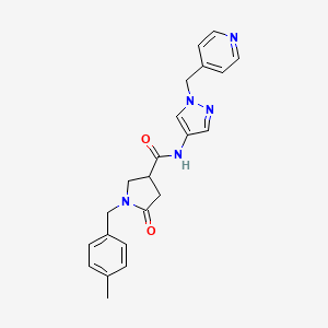 molecular formula C22H23N5O2 B7329828 1-[(4-methylphenyl)methyl]-5-oxo-N-[1-(pyridin-4-ylmethyl)pyrazol-4-yl]pyrrolidine-3-carboxamide 