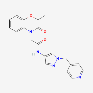 2-(2-methyl-3-oxo-1,4-benzoxazin-4-yl)-N-[1-(pyridin-4-ylmethyl)pyrazol-4-yl]acetamide