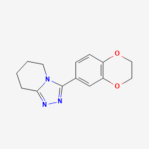 molecular formula C14H15N3O2 B7329892 3-(2,3-Dihydro-1,4-benzodioxin-6-yl)-5,6,7,8-tetrahydro-[1,2,4]triazolo[4,3-a]pyridine 