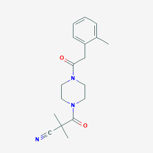 2,2-Dimethyl-3-[4-[2-(2-methylphenyl)acetyl]piperazin-1-yl]-3-oxopropanenitrile