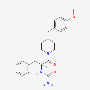 [1-[4-[(4-Methoxyphenyl)methyl]piperidin-1-yl]-1-oxo-3-phenylpropan-2-yl]urea