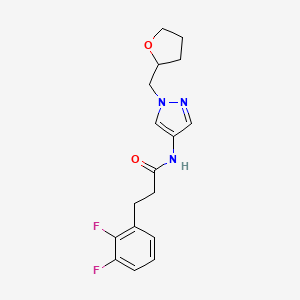 molecular formula C17H19F2N3O2 B7329971 3-(2,3-difluorophenyl)-N-[1-(oxolan-2-ylmethyl)pyrazol-4-yl]propanamide 