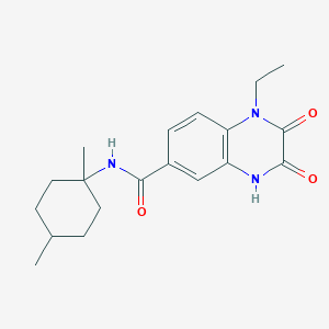 molecular formula C19H25N3O3 B7330005 N-(1,4-dimethylcyclohexyl)-1-ethyl-2,3-dioxo-4H-quinoxaline-6-carboxamide 