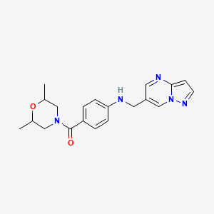 (2,6-Dimethylmorpholin-4-yl)-[4-(pyrazolo[1,5-a]pyrimidin-6-ylmethylamino)phenyl]methanone