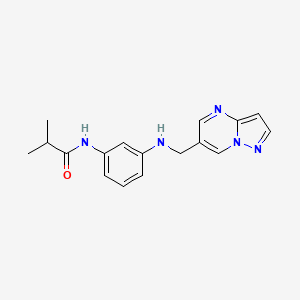 molecular formula C17H19N5O B7330031 2-methyl-N-[3-(pyrazolo[1,5-a]pyrimidin-6-ylmethylamino)phenyl]propanamide 