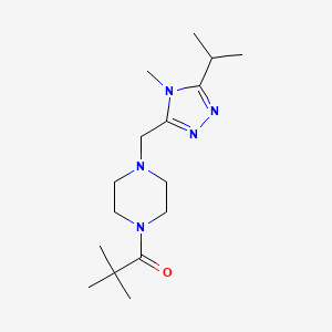 2,2-Dimethyl-1-[4-[(4-methyl-5-propan-2-yl-1,2,4-triazol-3-yl)methyl]piperazin-1-yl]propan-1-one