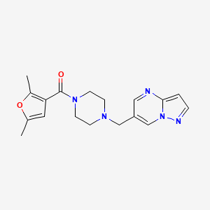 molecular formula C18H21N5O2 B7330052 (2,5-Dimethylfuran-3-yl)-[4-(pyrazolo[1,5-a]pyrimidin-6-ylmethyl)piperazin-1-yl]methanone 