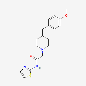 molecular formula C18H23N3O2S B7330057 2-[4-[(4-methoxyphenyl)methyl]piperidin-1-yl]-N-(1,3-thiazol-2-yl)acetamide 