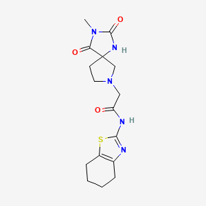 2-(3-methyl-2,4-dioxo-1,3,7-triazaspiro[4.4]nonan-7-yl)-N-(4,5,6,7-tetrahydro-1,3-benzothiazol-2-yl)acetamide