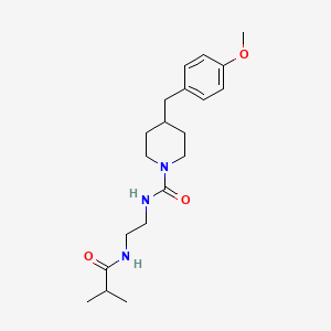 4-[(4-methoxyphenyl)methyl]-N-[2-(2-methylpropanoylamino)ethyl]piperidine-1-carboxamide