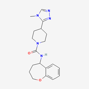 molecular formula C19H25N5O2 B7330079 4-(4-methyl-1,2,4-triazol-3-yl)-N-(2,3,4,5-tetrahydro-1-benzoxepin-5-yl)piperidine-1-carboxamide 