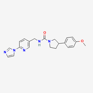 N-[(6-imidazol-1-ylpyridin-3-yl)methyl]-3-(4-methoxyphenyl)pyrrolidine-1-carboxamide