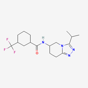 N-(3-propan-2-yl-5,6,7,8-tetrahydro-[1,2,4]triazolo[4,3-a]pyridin-6-yl)-3-(trifluoromethyl)cyclohexane-1-carboxamide