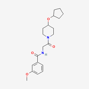 molecular formula C20H28N2O4 B7330131 N-[2-(4-cyclopentyloxypiperidin-1-yl)-2-oxoethyl]-3-methoxybenzamide 