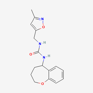 molecular formula C16H19N3O3 B7330153 1-[(3-Methyl-1,2-oxazol-5-yl)methyl]-3-(2,3,4,5-tetrahydro-1-benzoxepin-5-yl)urea 