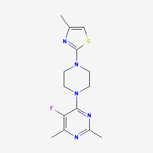 molecular formula C14H18FN5S B7330155 2-[4-(5-Fluoro-2,6-dimethylpyrimidin-4-yl)piperazin-1-yl]-4-methyl-1,3-thiazole 