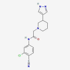 molecular formula C17H18ClN5O B7330184 N-(3-chloro-4-cyanophenyl)-2-[3-(1H-pyrazol-4-yl)piperidin-1-yl]acetamide 