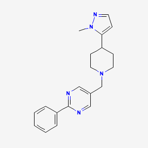 5-[[4-(2-Methylpyrazol-3-yl)piperidin-1-yl]methyl]-2-phenylpyrimidine