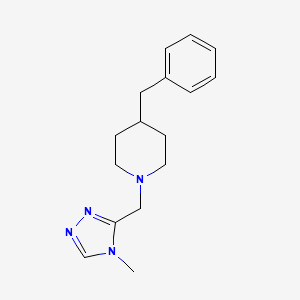 molecular formula C16H22N4 B7330205 4-Benzyl-1-[(4-methyl-1,2,4-triazol-3-yl)methyl]piperidine 