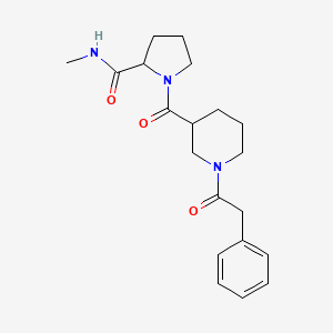 molecular formula C20H27N3O3 B7330290 N-methyl-1-[1-(2-phenylacetyl)piperidine-3-carbonyl]pyrrolidine-2-carboxamide 