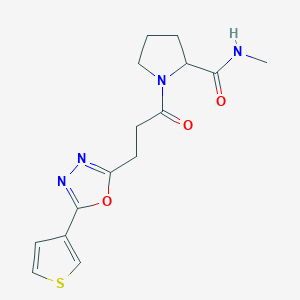 N-methyl-1-[3-(5-thiophen-3-yl-1,3,4-oxadiazol-2-yl)propanoyl]pyrrolidine-2-carboxamide