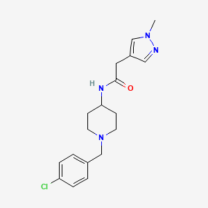 N-[1-[(4-chlorophenyl)methyl]piperidin-4-yl]-2-(1-methylpyrazol-4-yl)acetamide