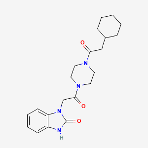 3-[2-[4-(2-cyclohexylacetyl)piperazin-1-yl]-2-oxoethyl]-1H-benzimidazol-2-one