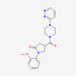 1-(2-Methoxyphenyl)-4-(4-pyridazin-3-ylpiperazine-1-carbonyl)pyrrolidin-2-one