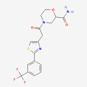 4-[2-[2-[3-(Trifluoromethyl)phenyl]-1,3-thiazol-4-yl]acetyl]morpholine-2-carboxamide