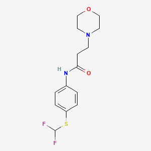 N-[4-(difluoromethylsulfanyl)phenyl]-3-morpholin-4-ylpropanamide