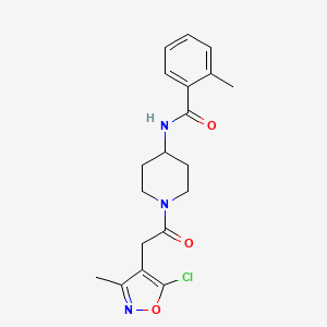 N-[1-[2-(5-chloro-3-methyl-1,2-oxazol-4-yl)acetyl]piperidin-4-yl]-2-methylbenzamide