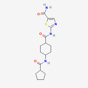 2-[[4-(Cyclopentanecarbonylamino)cyclohexanecarbonyl]amino]-1,3-thiazole-5-carboxamide